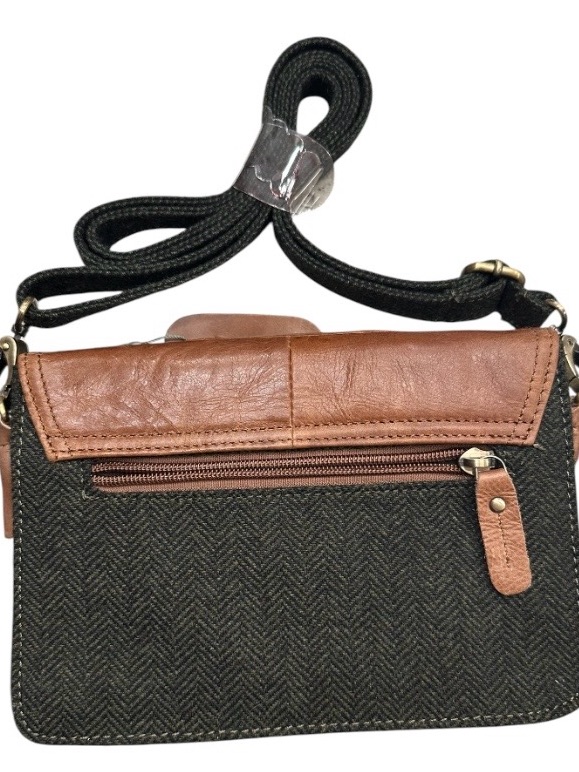 Nwt Aran Woollen Mills Irish Tweed & Leather Crossbody Bag Purse Celtic Motif — image 2 of 8